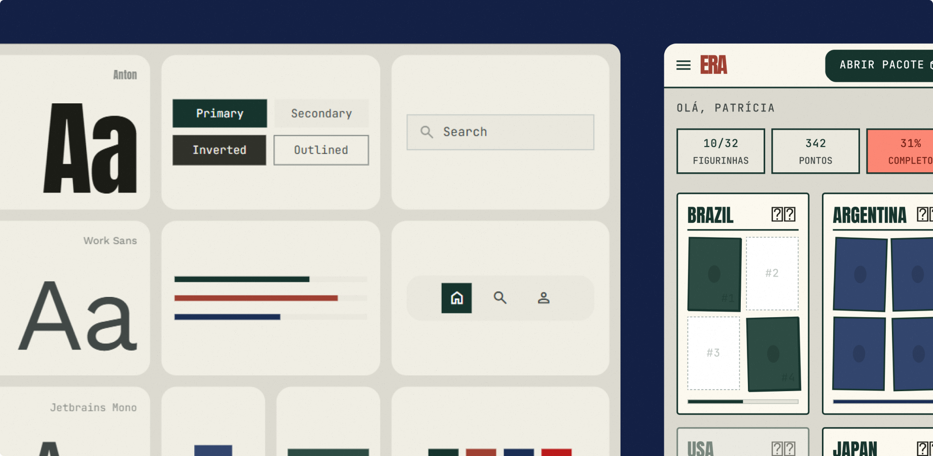 Era — design system e interface