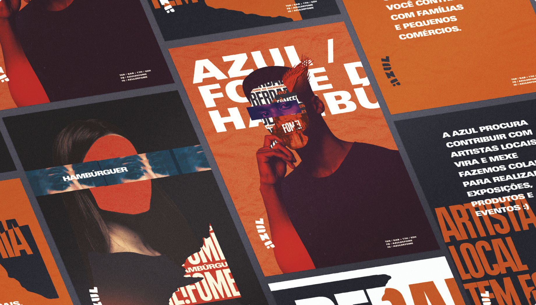 ID Azul de Fome — cartões e embrulho