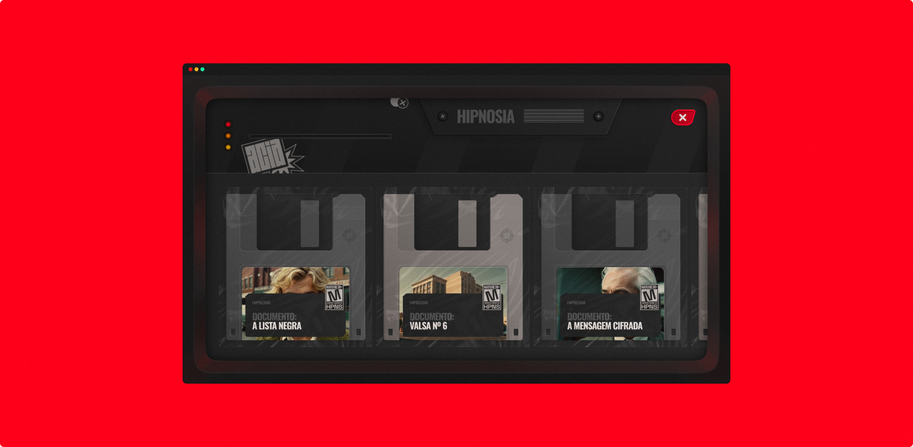 UI Hipnosia — tela de navegação
